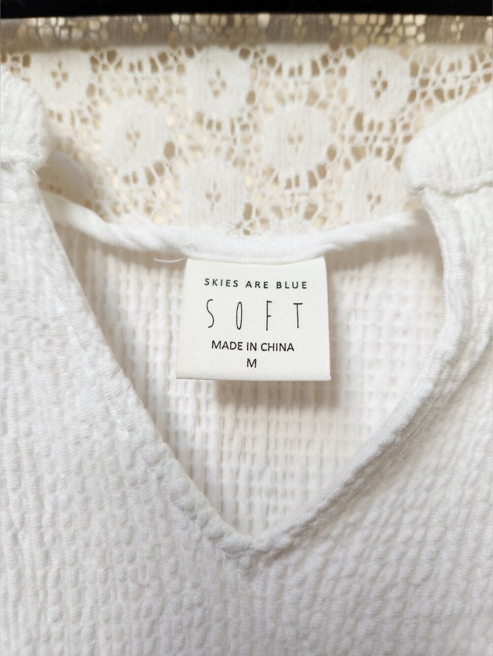 Skies Are Blue White Embroidered Long-Sleeve Women’s Top - Picture 2 of 10